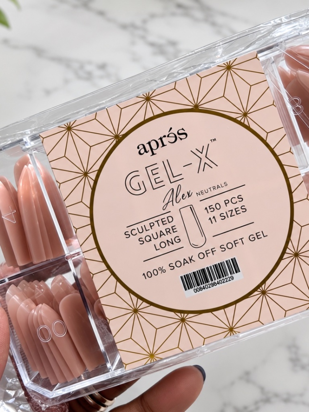 Apres GEL-X nail extensions Neutral Alex Sculpted Square Long 150pcs